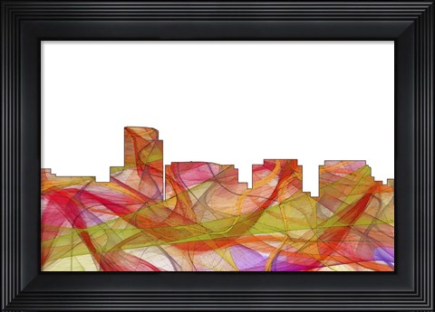Framed Rosslyn Virginia Skyline - Summer Swirl Print