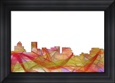 Framed Salem Oregon Skyline - Summer Swirl Print