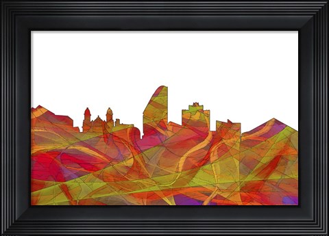 Framed San Jose California Skyline - Summer Swirl Print