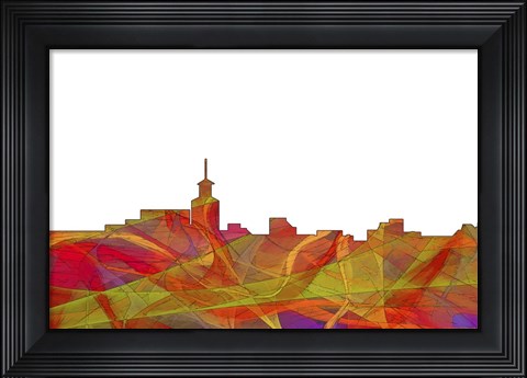 Framed Santa Fe New Mexico Skyline - Summer Swirl Print