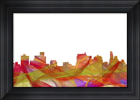 Framed Springfield Illinois Skyline. - Summer Swirljpg Print