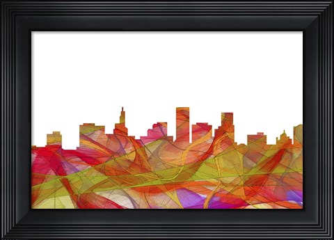 Framed St Paul Minnesota Skyline - Summer Swirl Print