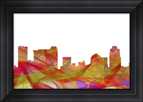Framed St Petersburg Florida Skyline- Summer Swirl Print