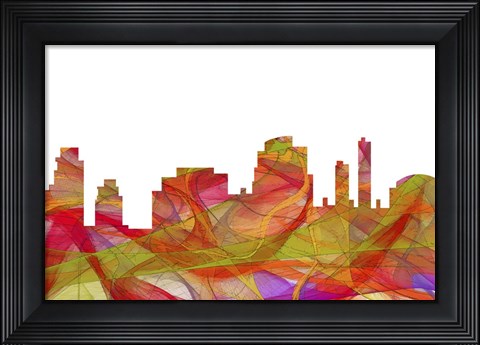 Framed Tempe Arizona Skyline - Summer Swirl Print