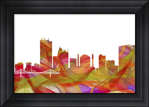 Framed Toledo Skyline - Summer Swirl Print