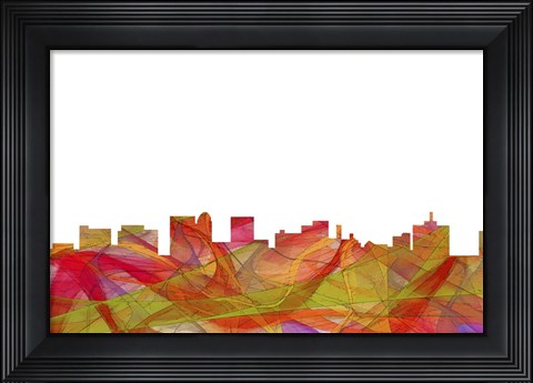 Framed Topeka Kansas Skyline - Summer Swirl Print