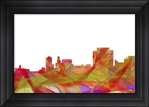 Framed Trenton New Jersey Skyline - Summer Swirl Print