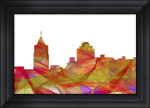 Framed Virginia Beach Virginia Skyline -  summer Swirl Print