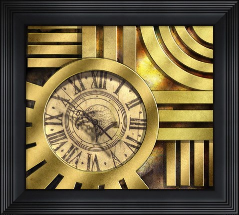 Framed Art Deco Clock Print