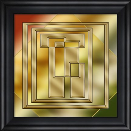 Framed Brass Design 8 Print