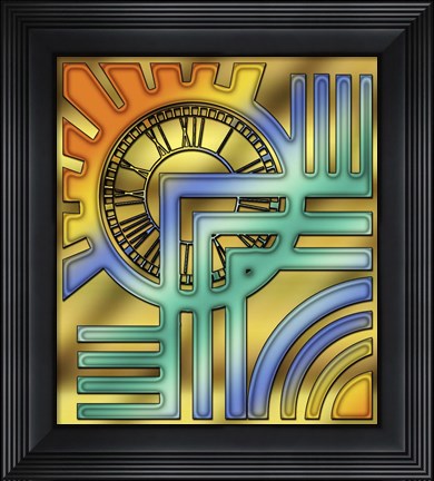 Framed Colorful Clock Print