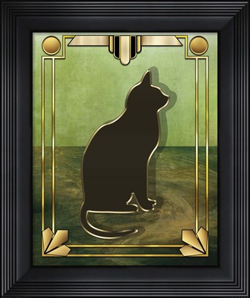 Framed Deco Cat 1 Print