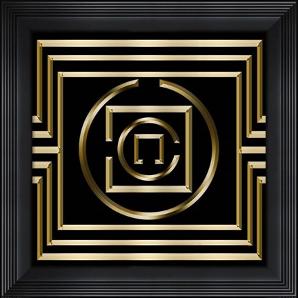Framed Gold Deco 1 Print