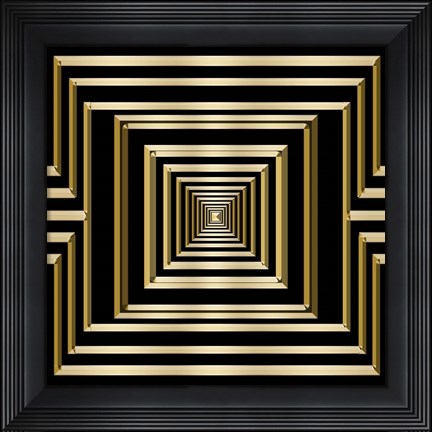 Framed Gold Deco 7 Print