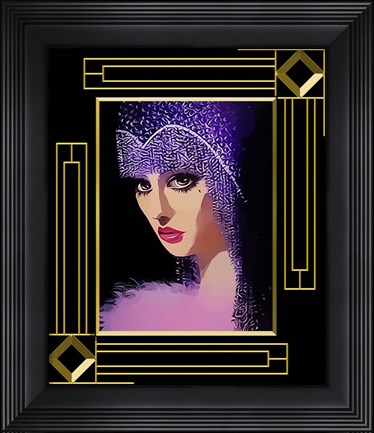 Framed Woman In Purple Hat Frame 3 Print
