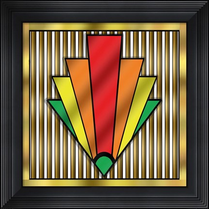 Framed Art Deco Chevron 1 Print