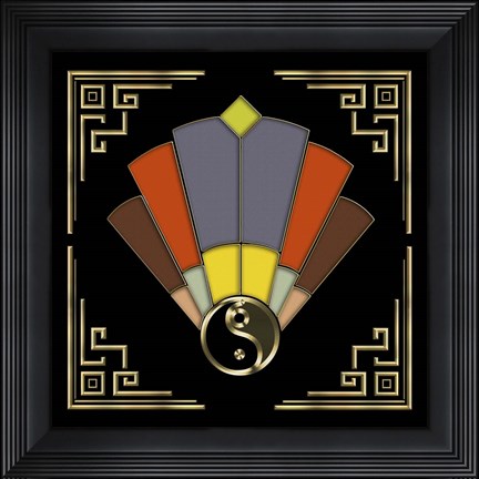 Framed Fan 11 On Black Print
