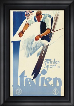 Framed Winter Sport in Italien Print