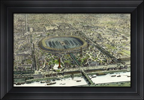 Framed Birds Eye View Of The Universal Exposition In Paris 1867 Print