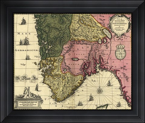 Framed Map Of Norway Print