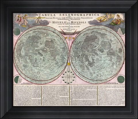 Framed Map Of The Moon-Geographicus-Tabula Selenographica Moon Doppelmayr 1707 Print