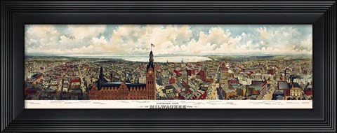 Framed Milwaukee Wisconsin From City Hall Tower 1898 Print
