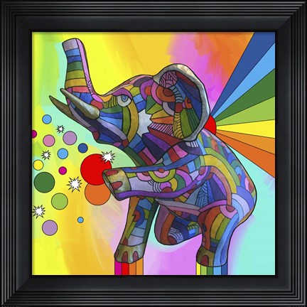 Framed Elephant Sculpture Print