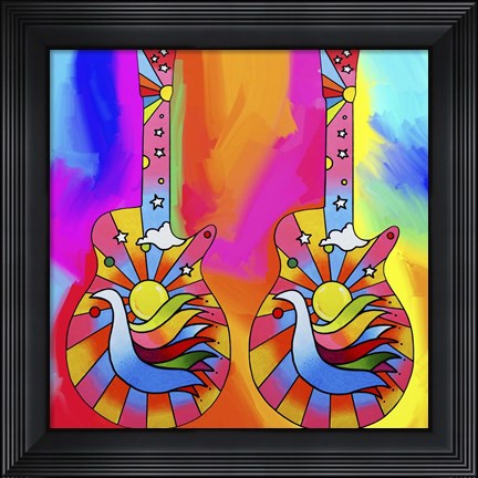 Framed Guitars Dove Print