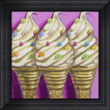Framed Ice Cream Faces Print