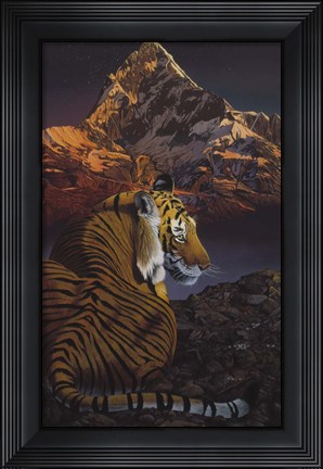 Framed Cosmic Tiger Print