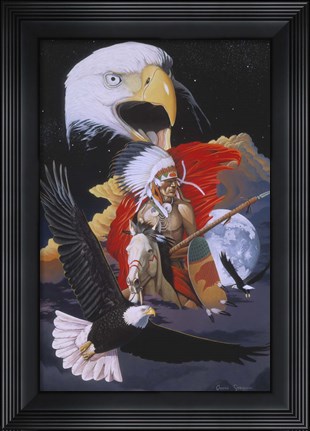 Framed Eagle Warrior Print