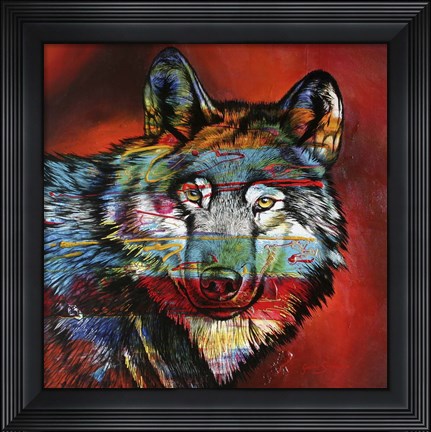 Framed Electric Wolf Print