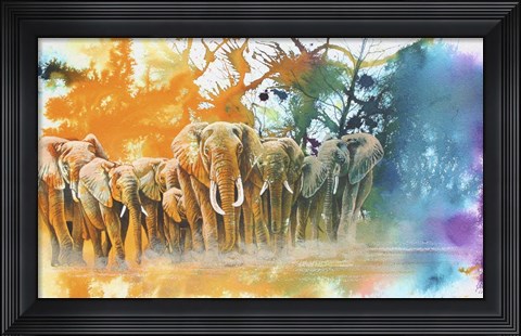 Framed Elephant Tribe Print