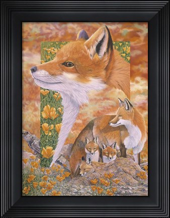 Framed Foxes Print