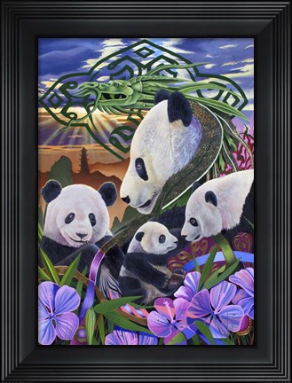 Framed Panda Play Print