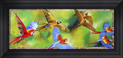 Framed Parrot Party Print