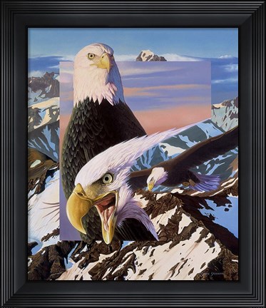 Framed Screaming Eagles Print
