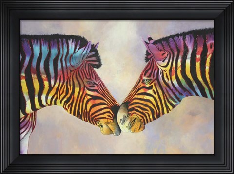 Framed Spectrum Zebras Print