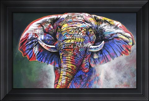 Framed Rainbow Bull Print