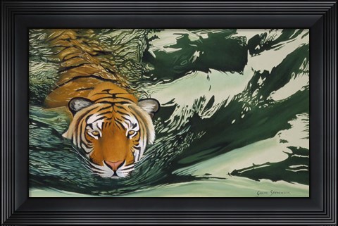 Framed Tiger Waters Print