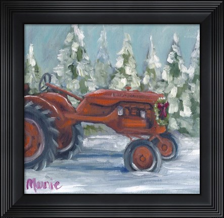 Framed Tractor 4 Seasons Allis Chalmers Holiday Print