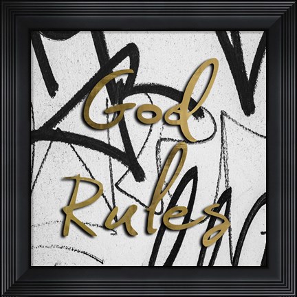 Framed Rock N Rule I Print