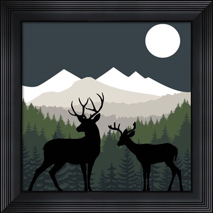 Framed Deer Path Moon Print