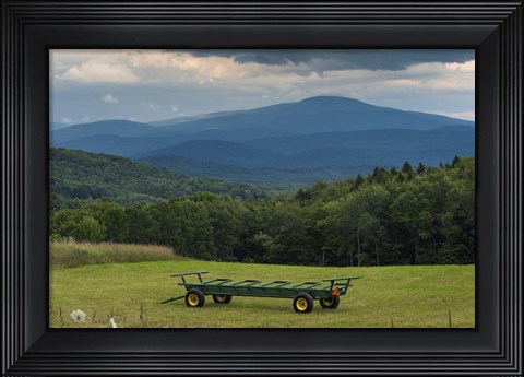 Framed Hay Bale Trailer Print