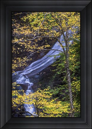 Framed Moss Glen Falls In Autumn Print