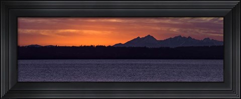 Framed Olympic Mountain Sunset Print