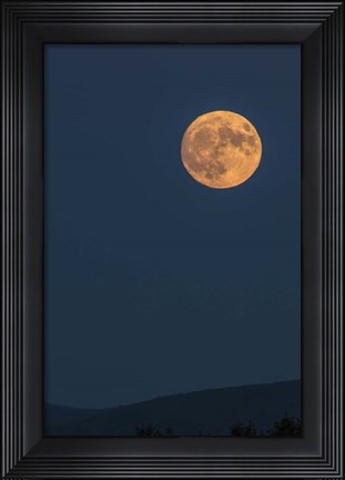 Framed Supermoon Rise Over Ridge Print