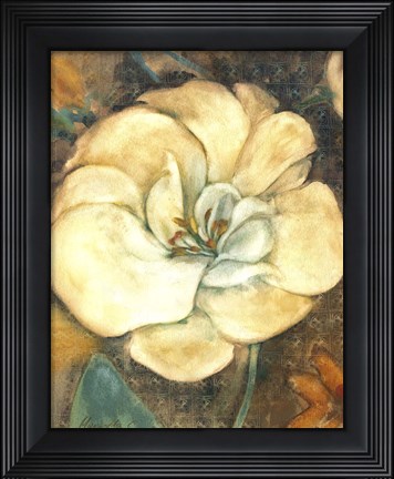 Framed Cream Flower 2 Print