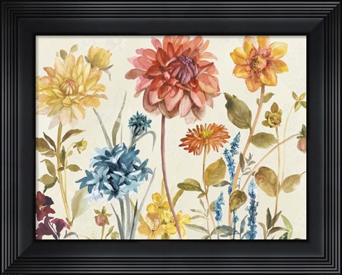 Framed Dancing Flowers Print