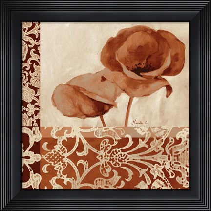 Framed Portret Of Poppies Print
